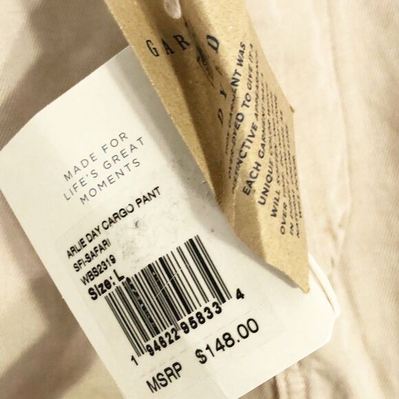 FAHERTY Arlie Day Cargo Casual Pant Linen Soft Blend Safari Beige Large $148 NWT - Picture 9 of 12